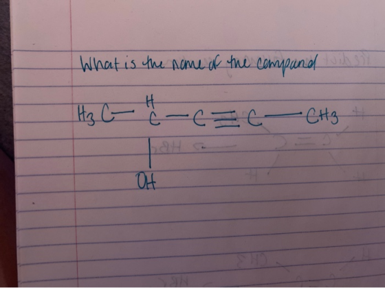 What is the name of the compand its H H3 C-Ć -c= C CH3 Of