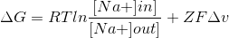 Na+jin AG = RTin + ZFAV [Na+out]