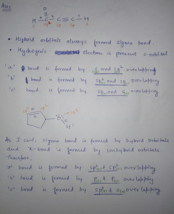 Huyboid orbstels aluways fonmed sigma bond (a) boud is famned by (s) ander overlapping sPa and se over lappin ad SHi , ьI bond is filmed by sth, and sfe) overlapping boud is fomeal bu o ver to As said, sigma bond mby hymid orbitals b boud s (omesb 4Pe Pe over la c) bond torwed by po Snover labpin