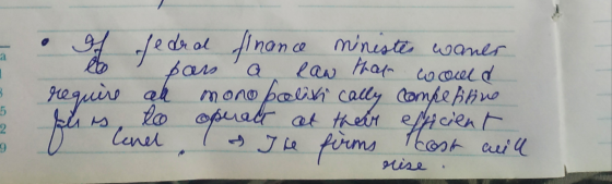 - 3 2 o of sedral finance ministes waner pans a law that would require all mono polik cally competitive plies to operalt at t