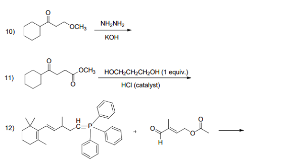 OCHg NHANH КОН (11) OCH; HOCH2CH2CH2OH (1 equiv.) HCI (catalyst) لم - و تخصص - الله . 12 0 . +