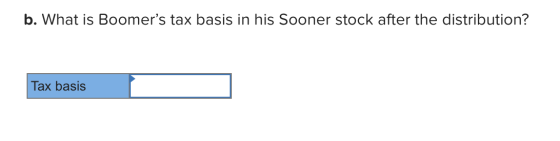 b. What is Boomers tax basis in his Sooner stock after the distribution? Tax basis