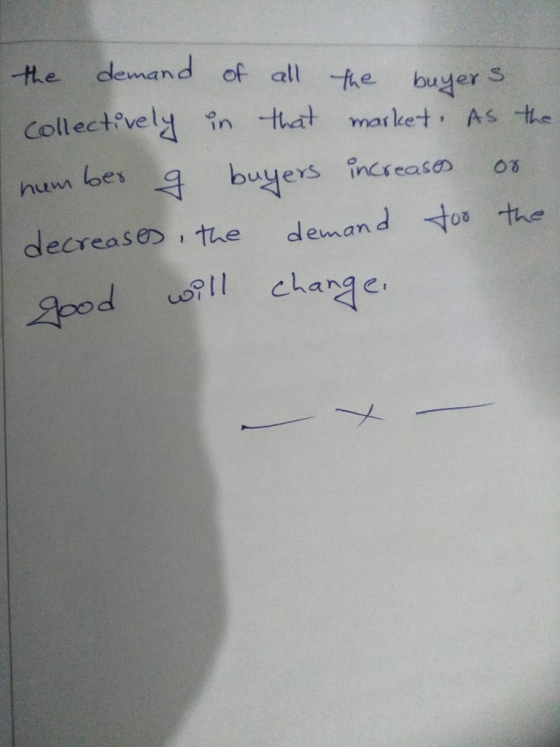 tte demand of all -the bu er s Colletvel in at maret. As ta numbes a decrease) ,tae demand the buyers increasの 01 pod l chanae change