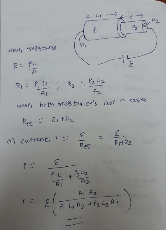 ス Pi Ar A2 Hert) both se3is tances ase in sesie a) current, Rrt勉 ReL 1 H2