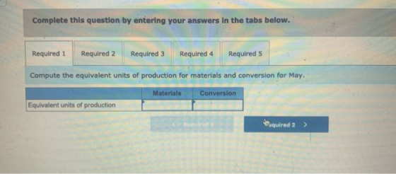 Complete this question by entering your answers in the tabs below. Required 1 Required 2 Required 3 Required 4 Required 5 Com