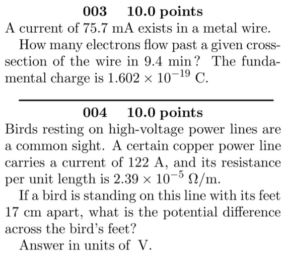 A current of 75.7 mA exists in a metal wire. How