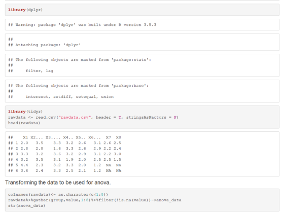 library (dplyr) ## Warning: package dpłyr was built under R ve rsion 3.5.3 ## Attaching package: dplyr ## The following o