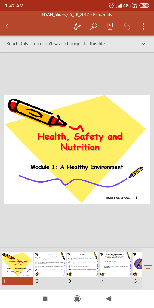 1:42 AM LTE HSAN_Slides_06_28_2012 - Read-only Read Only - You cant save changes to this file Health, Safety and Nutrition M