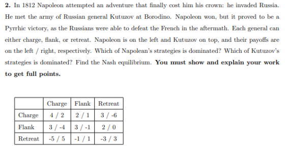 2. In 1812 Napoleon attempted an adventure that finally cost him his crown: he invaded Russia. He met the army of Russian gen