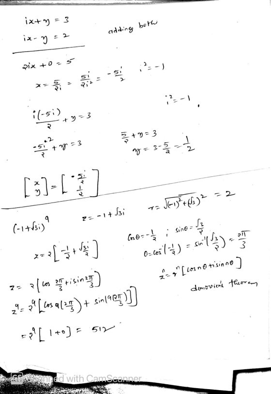 ixty = 3 adding both ix- 2 zix to=5 =-) امها 11 V X- iola ;P-1 11-5;) t = 3 e lui 5 + = 3 -si +y = 3 2-5-22 - 1 2 ma = 3-5 [:
