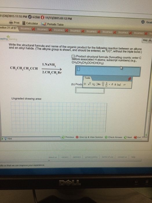 Write the structural formula and name of the organ