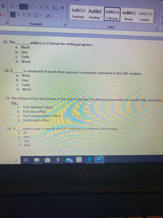 AaBbCcl AaBbc AaBbCdAaBbcc AaBbCcD Emphasis Heading 1 Normal Strong Subtitle G Paragraph Styles 15. The address is a format f