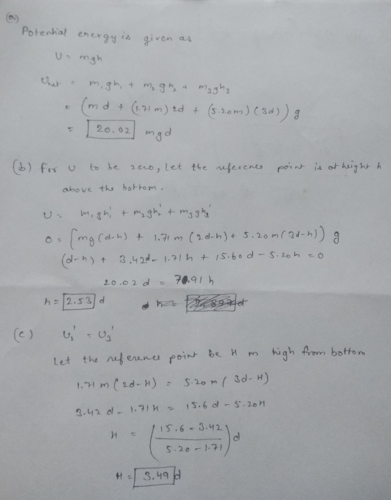 n) Potential en er gyis given as 2o.2m ad above ths bothom 15.6-3.42 5.20 ←1-71