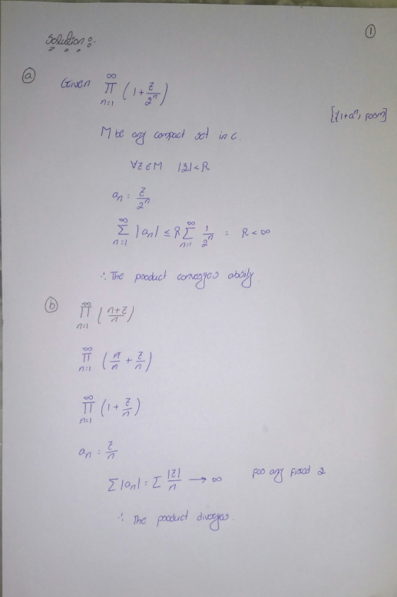 Solution @ Geven if (1+2) n=1 Elitan, foom] M be any compact set in c. VEEM 121R M8 JO Elanl =R I 2 : R=00 ... The pooduct co