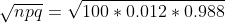 npg = V100 * 0,012 *0.988