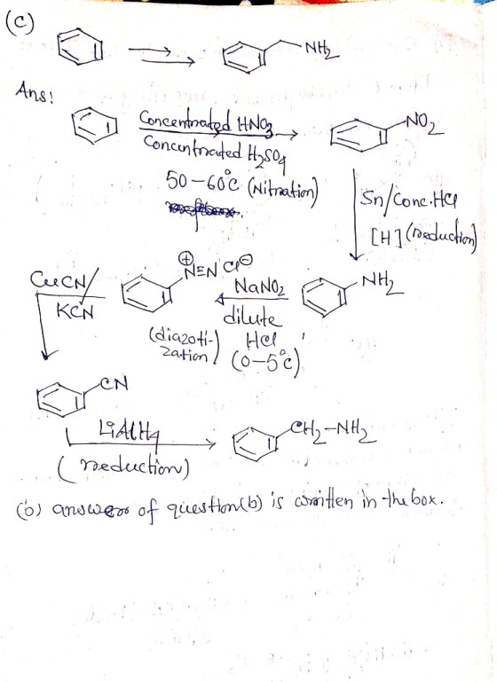 © es or - Ansi B Concentrated HNO3, R N O Concentrated H₂SO4 50-60°C (Nitraation Professor, DENGO Sn/conc.Her CH] (reduction