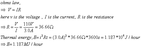 ohms law, here v is the voltage, l is the current, R is the resistance び110び 1 3.0A R 36.660 Thermal energy. E-12 Rt-G.0AY *