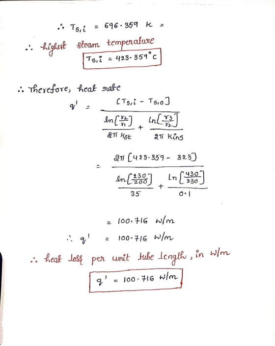 i Ts, i 696.359 K .: highest steam temperature Ts, i = 423.359°C .. Therefore, heat rate qu (Tg, i - Tso] In C3 in [83] - at