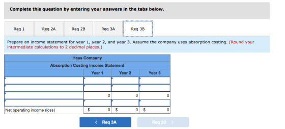 Complete this question by entering your answers in the tabs below. Req 1 Req 2A Req 2B Req ЗА Req 3B Prepare an income statem