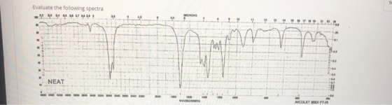 Evaluate the following spectra 4.1** process my Ant - -0% NEAT 1 1 NICOLETOX FTR