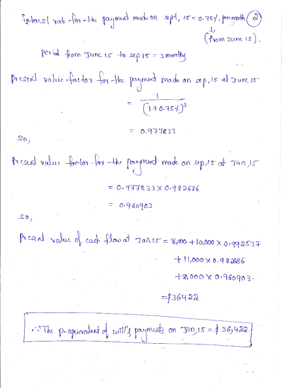 interest york for the payment meck on sept, 152 0.45. por manth @ from sune is). (from a period from June 15 to sep 15 = 3 mo