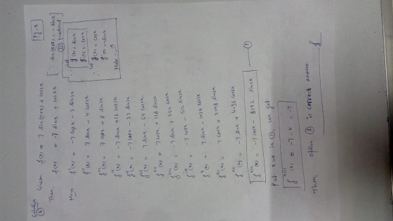 199-2 Solution Given - 7 sin Titx) + cos2x Then, fo = -7 sinn & cosan sin (+) = -fin (I) quadrant How -7 lopu - 2 sinan goma