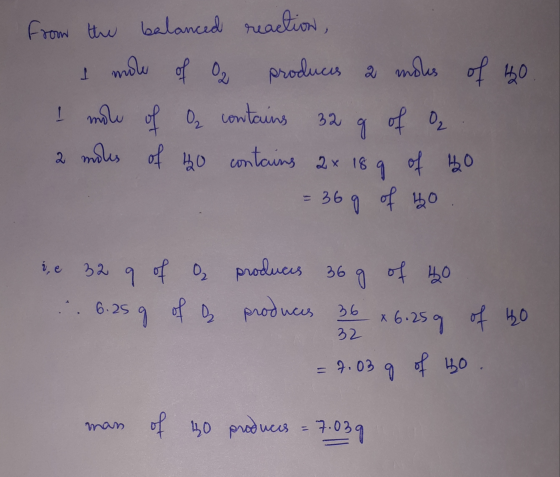 40 from the balanced reaction, I wou to, pod a was I more of a contains 32 g of O. 2 mаu o o conticus 2 16 4 4 40 360 +0. е 5