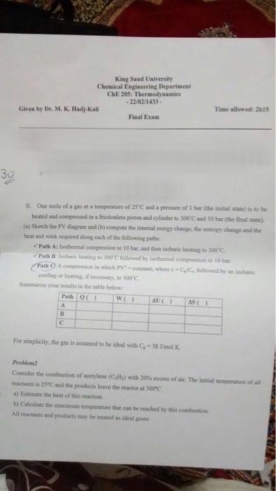 One mole of a gas at a temperature of 25 degree C