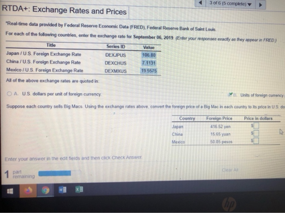 3 of 6 (5 complete) RTDA+: Exchange Rates and Prices Real-time data provided by Federal Reserve Economic Data (FRED), Federal