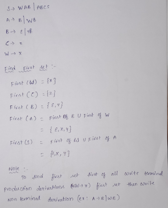 S WAB ABCS A B B Find fvst et- fx 3 Fist (w) pirst CC) 2 E, v} Eivst CB) 7 FiVAt ef B Upivat of FiVst CA) W {E,X,y fivst o Fi