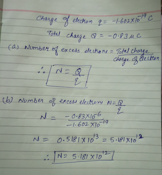Total charg e四--Dg3a0 Ca)-number唄excess elecKeni: Total cha O-83Xlo ー1.602x1019 N3 5.181 X10