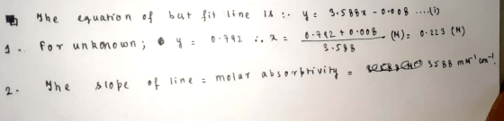 s. The equation of bust fit line is : y = 3.588 -0.008 .... (1) for unknown; y = 0.792 i, a: 0.792 +0.008 (M): 0.223 (H) 3.58