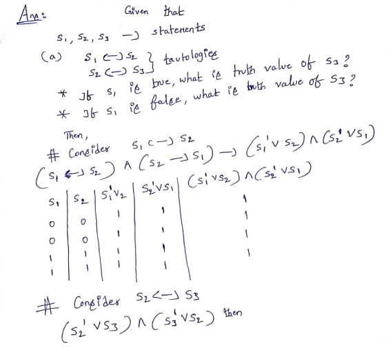 Given thab S, S2, - statenents valve 0 J s, bue, what e Ihen, 0 (siv)