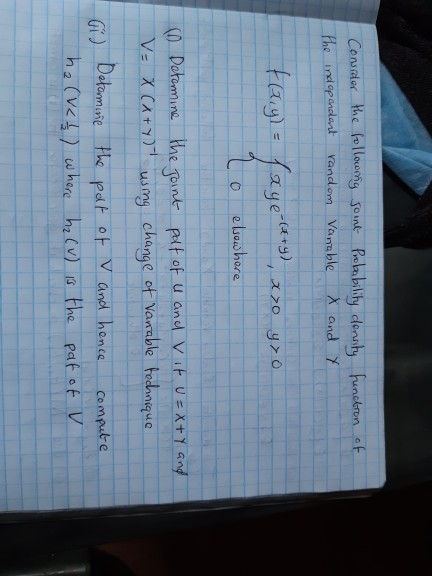 Consider the following sount Probability density function of The independent random Vanable X and Y xo yo flay) = fayetters,