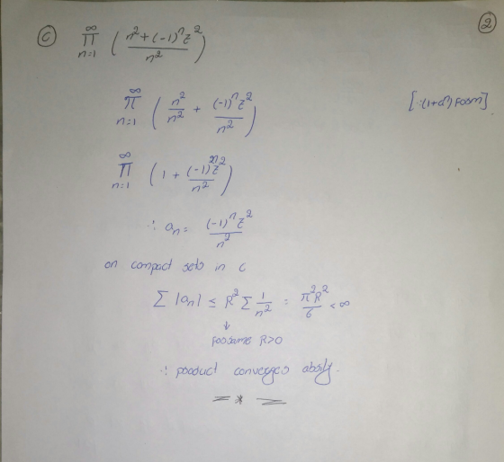 © ( 71(192) 2 [:(1+2) Foom] on compact sets in c 2.2 Elonls poble too same R70 . product convergen absily.
