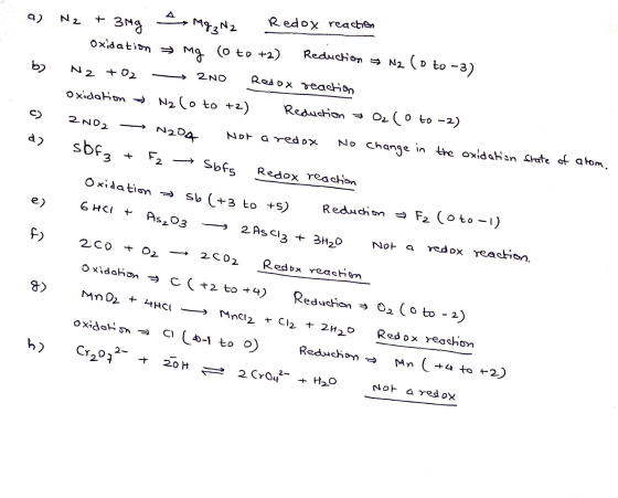 N2 + 3ng a Mga Nz Redox reaction Oxidation → Mg (0 to +2) Reduction = N2 (0 to -3) N2 + O2 -2ND Redox reaction oxidation N2 (