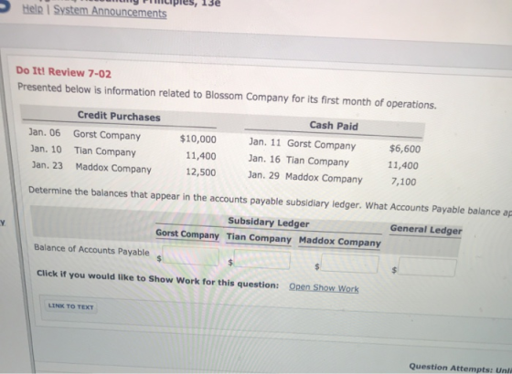 - copies, 13e Help System Announcements Do It! Review 7-02 Presented below is information related to Blossom Company for its