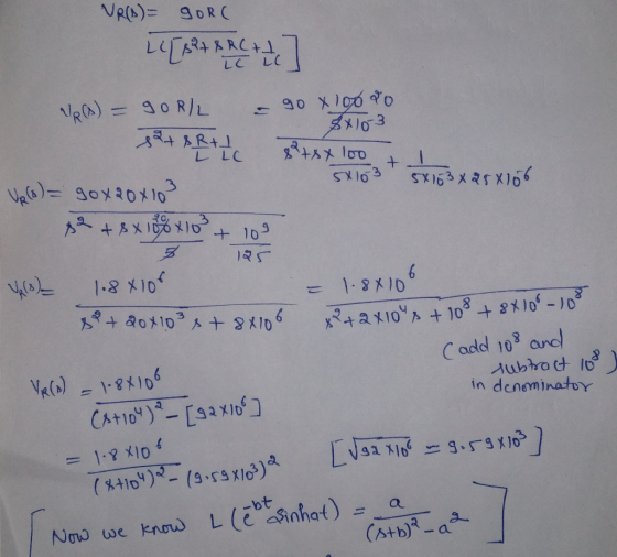VR(A) = GORC LUTAPACH ] AR(A) = GORL = 9o xloo do 8x10-3 18RCA LC LC + BRA LLC 8+ xx 100 +. 54103 x 163 x 25x106 Up(s) = 90x2