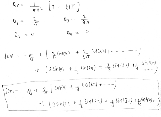 an= T (1 - 411] AnL 2 a, Az 2 ga Оли 0 2 a o fonu - + ( 2 Coin) + 3 (01(39) +- ga n sinan) + 13 sinni t t sinlon) + 3 sin (3