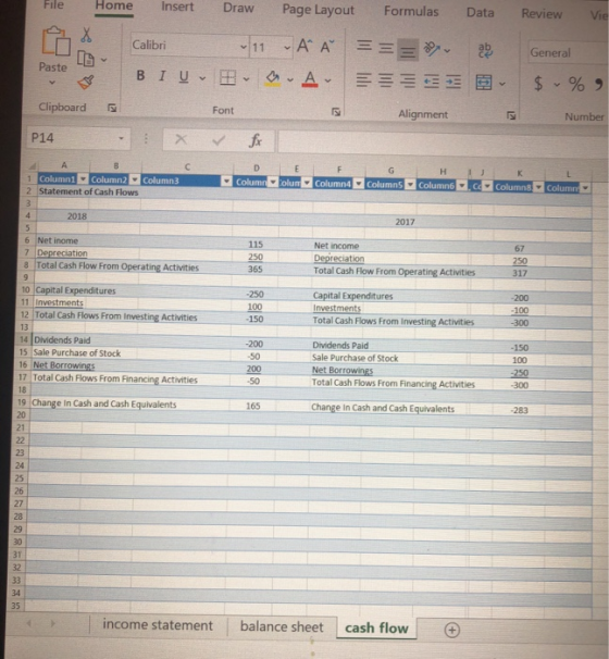 Home Insert Draw Page Layout Formulas Data Review Vie Calibri = = abe General 11 - A A - A Paste BIU - $ % Clipboard F Font A
