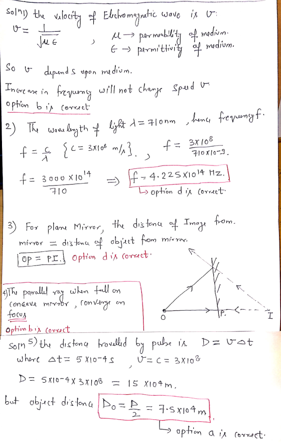 Solny the velocity of Elcro magnetic wave is on JME M-> permeability of 6 => permittivity of U I medium. medium. so o depends