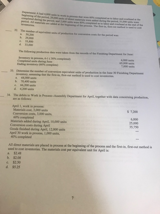 Department Ahad 4.000 o s oba overheadh beginning of the period. 29 000 so l d ed the period. 31.000 were completed during th