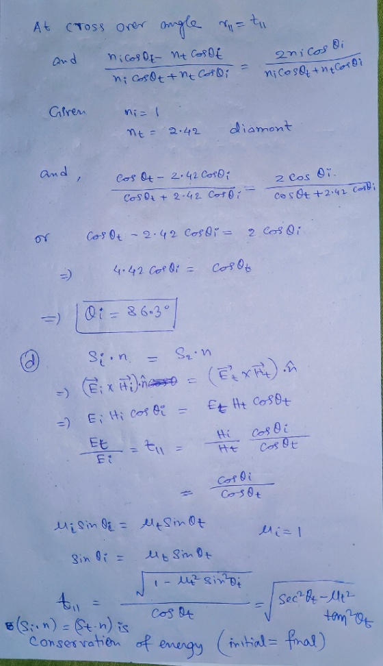 At (ross over angle rutu and cnicos di nicos Of Mt Cosot ni Cosot+ht Color - nicos q + htcore Giren Mi=1 nt = 2.42 diamont an