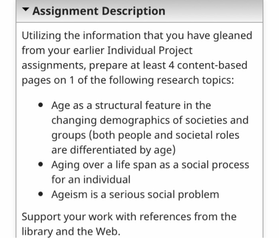 Assignment Description Utilizing the information that you have gleaned from your earlier Individual Project assignments, prep