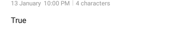 13 January 10:00 PM | 4 characters True