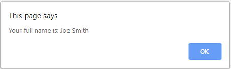 This page says Your full name is: Joe Smith OK