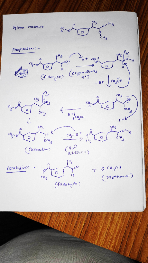 Given Molecule preparation- te (puderyne) Contorno oxygen attracts (Aldehyde) ar Jensen ) without t h e way cuo it Oct. ( Car