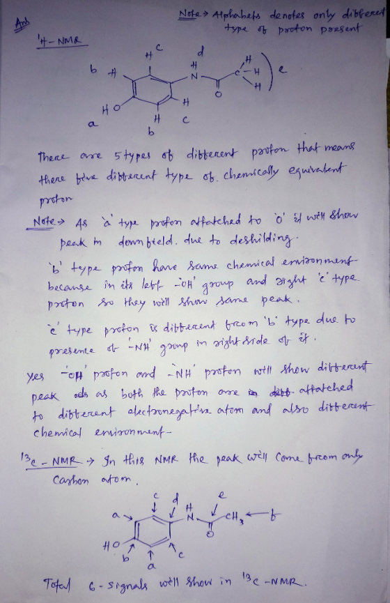 - NMR lb There are 5tyres ơt dibberenk pattern, that manne pa town bteld. due to deshildin pps inte i N H ん dibte几ent electron eyaptm atom and also dithers chemical environmant al