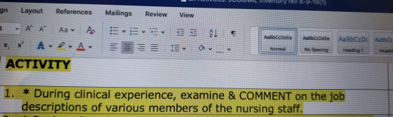 VLCS. JOURNAL Inventory rev 8-9-190 gn Layout References 2 À À Aav Ao xx Avo A Mailings Review View viver E AJ E DE Cv v AaBb