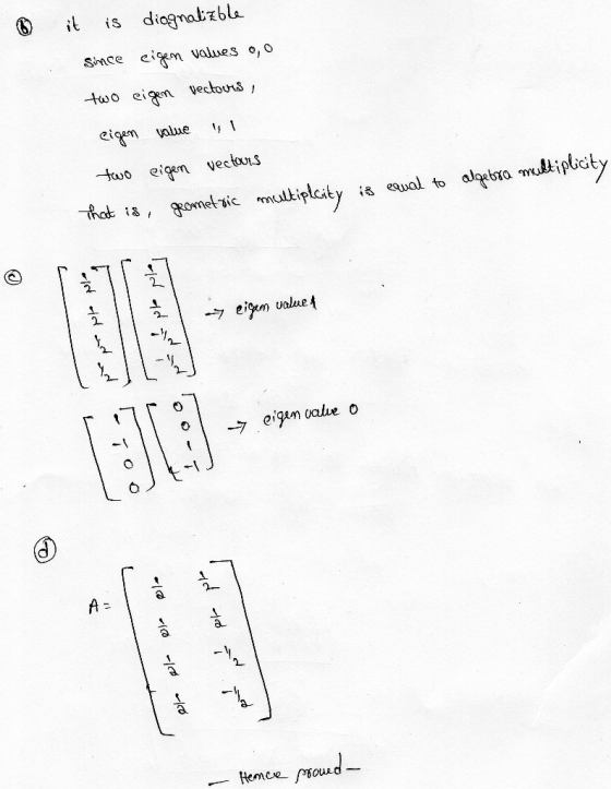 t is diagnabixblu. Snce egen volues o, o toso eign vedbouis, tuo ee vec - 7 eigen uala 2. a.